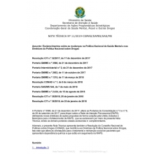 Nota Técnica nº 11/2019: Mudanças na Política Nacional de Saúde Mental e nas Diretrizes da Política Nacional sobre Drogas